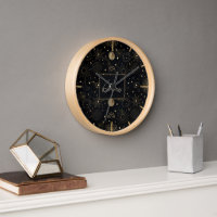 Boho Gold Space doodles Black Design