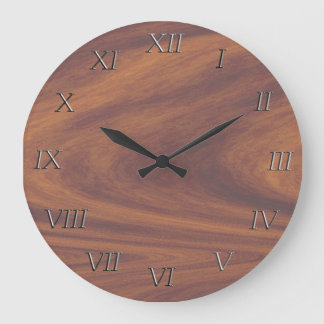 Horloge - Bois avec numéros métalliques
