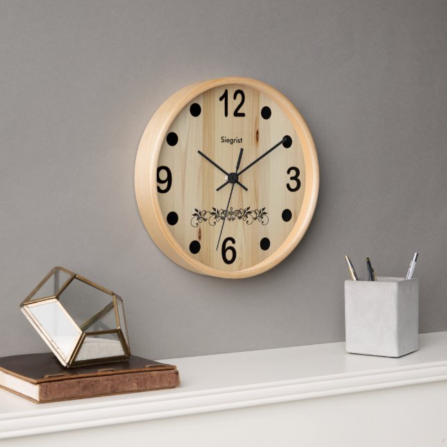 Horloge Bois Boucher - Personnalisé (Bureau)