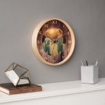Horloge Bois de grange rustique sur mesure photo de famill<br><div class="desc">Horloge murale rustique en bois de grange foncé avec chiffres romains. Vous pouvez personnaliser et ajouter votre propre photo et créer une horloge très personnelle et unique.</div>