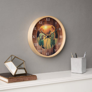 Horloge Bois de grange rustique sur mesure photo de famill