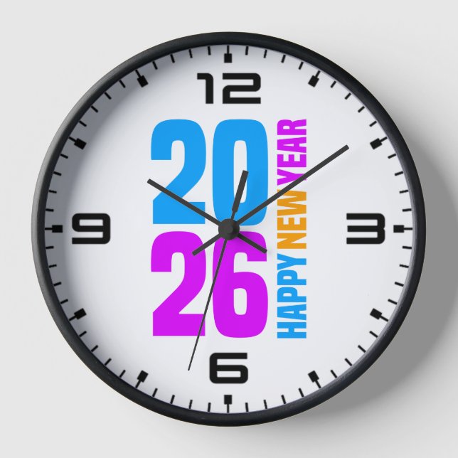 Horloge Bonne année 2026-34568 (Recto)