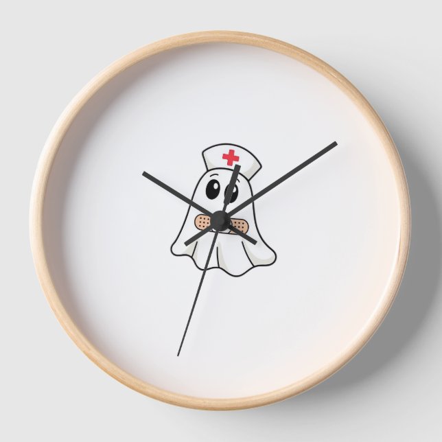 Horloge BOO CREW Ghost Nurse Funny Halloween Essentiel (Recto)