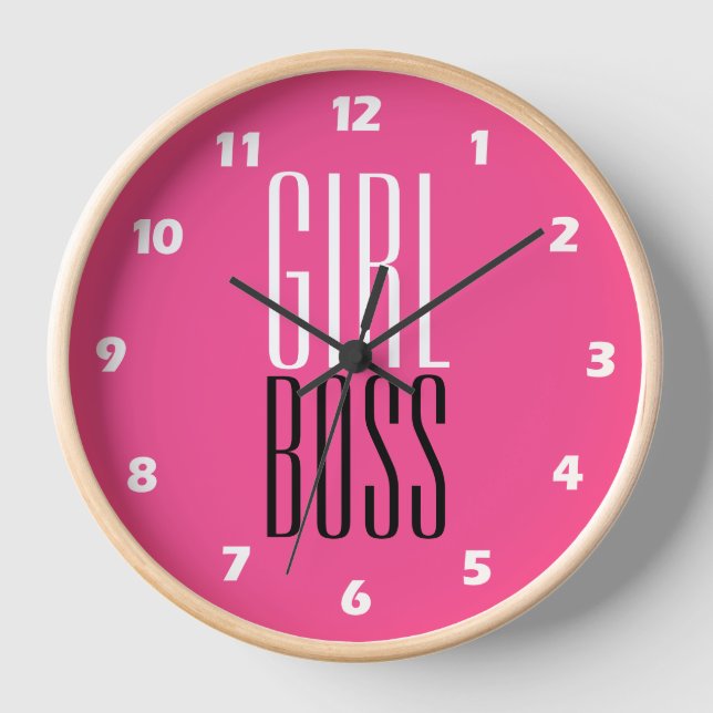 Horloge Boss de marque personnalisée Boss blanc noir rose  (Recto)