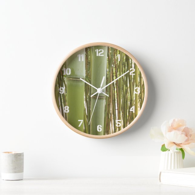 Horloge Botanique Plante en bambou vert (Maison)