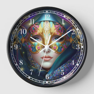 Horloge Bouche d'art de la déesse masquée cosmique Queen I