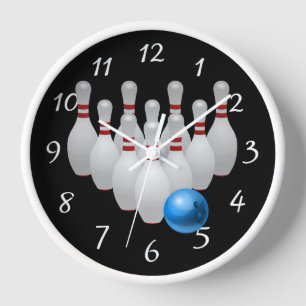 Horloge Boule de bowling Animée et épingles 24h/24