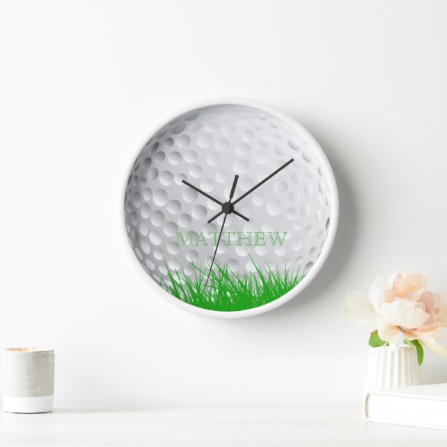 Horloge Boule de golf personnalisée en herbe (Maison)