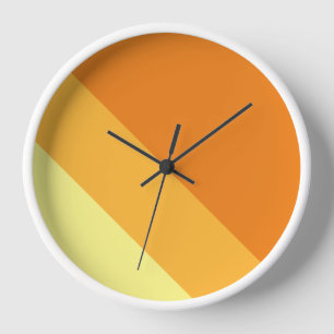 Horloge Bright Retro Orange Yellow Summer Racing Stripes
