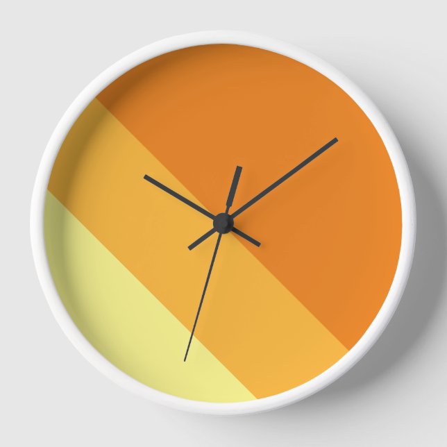 Horloge Bright Retro Orange Yellow Summer Racing Stripes (Recto)