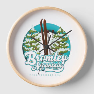 Horloge Bromley Mountain Pérou Vermont US logo du ski