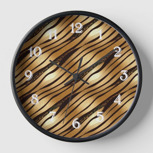 Horloge Brown d'or Leopard Poster de animal raypes (Recto)