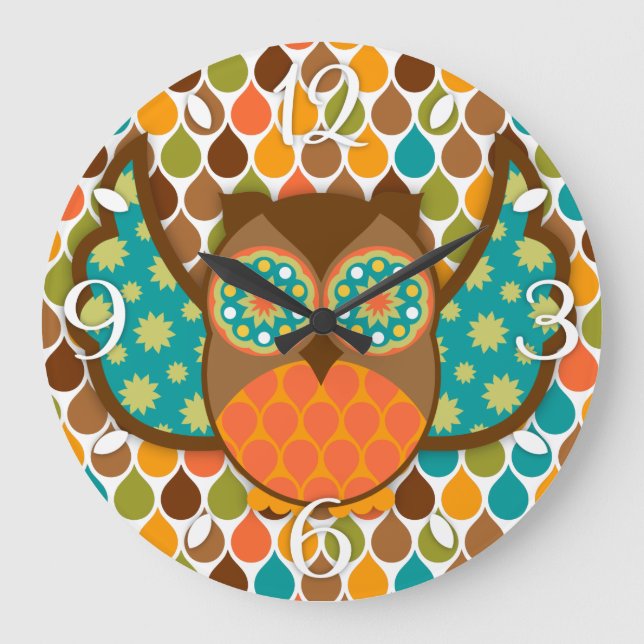 Horloge Brown et Turquoise de Owl Boheme (Recto)
