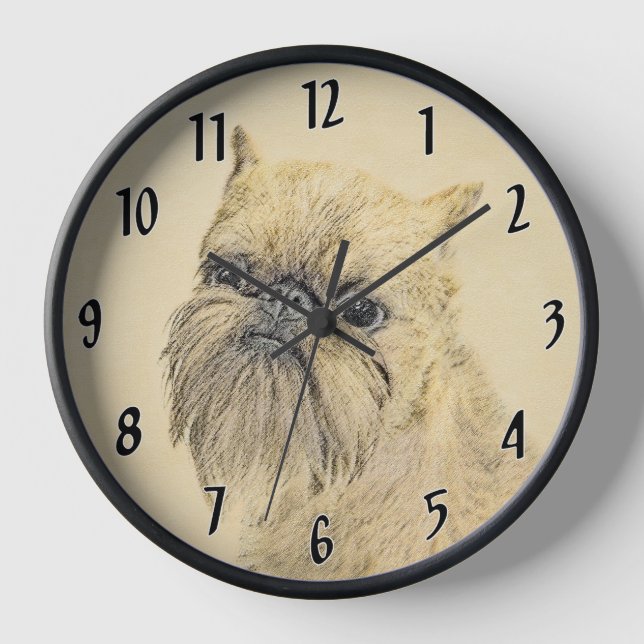 Horloge Bruxelles Griffon Rough Paining - Art Chien origin (Recto)