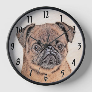 Horloge Bruxelles Griffon Smooth Painting Original Chien A