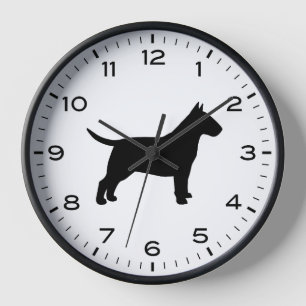 Horloge Bull Terrier race Chien Silhouette