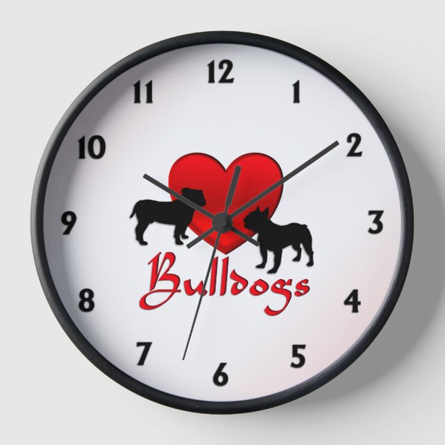 Horloge Bulldogs de coeur (Recto)