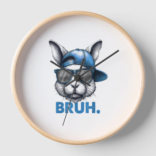 Horloge Bunny Face Bruh Mème Drôle Dire Bro Salutation Eas