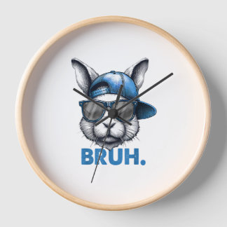 Horloge Bunny Face Bruh Mème Drôle Dire Bro Salutation Eas