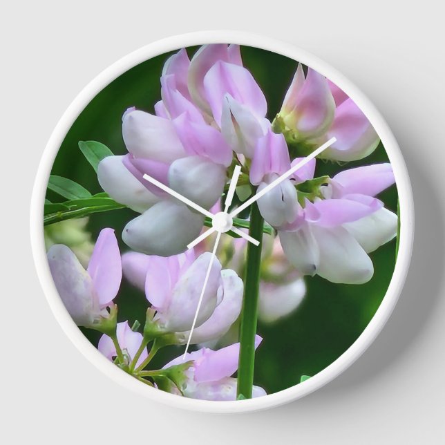 Horloge Bureaux de fleurs rose et blanc (Recto)