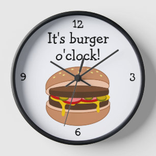 Horloge Burger O'Clock amusant graphique alimentaire