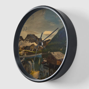 Horloge Cabine sur Mountain Lake, par Gary Poling