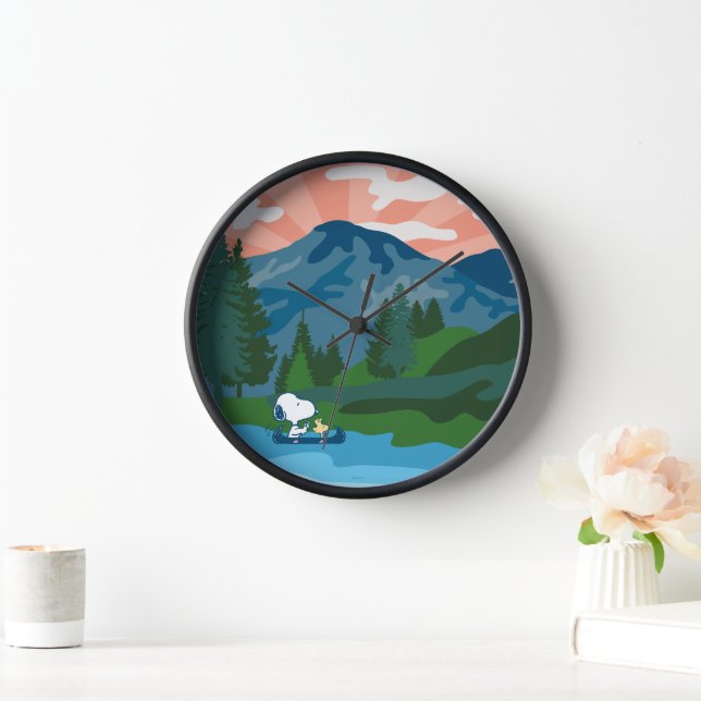 Horloge cacahuètes | Canoë Snoopy & Woodstock (Maison)