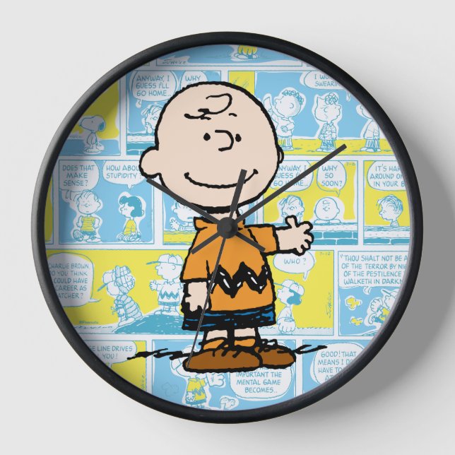 Horloge cacahuètes | Charlie Brown Motif de bande dessinée (Recto)