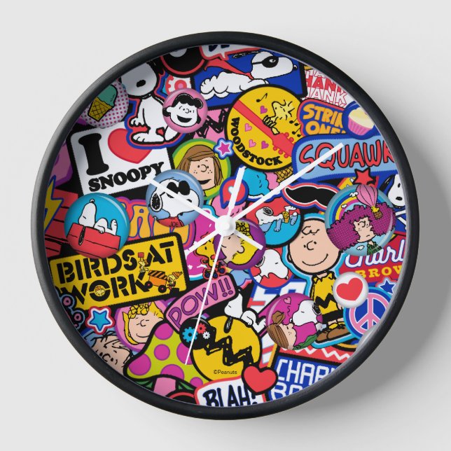 Horloge cacahuètes | Motif de patchs Mixtape (Recto)