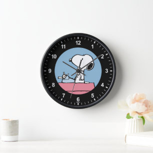Horloge cacahuètes   Snoopy à la machine à écrire