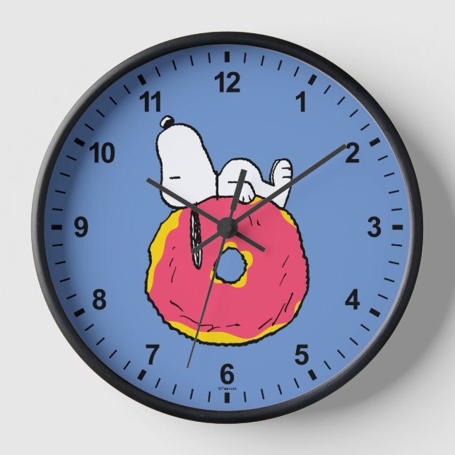 Horloge cacahuètes | Snoopy Donut rose (Recto)