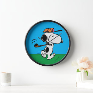 Horloge cacahuètes   Snoopy Golf Swing