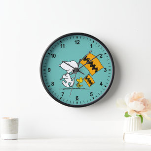 Horloge cacahuètes   Snoopy & Woodstock