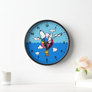 Horloge cacahuètes   Snoopy & Woodstock Hot Air Balloon