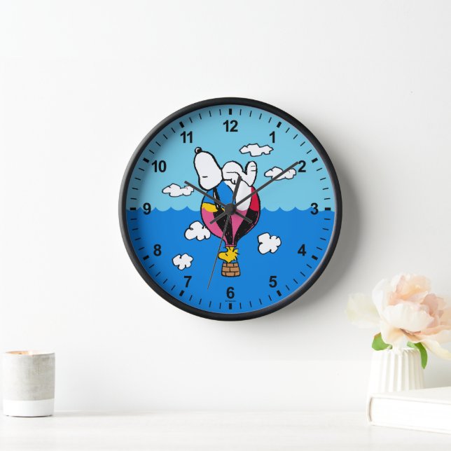 Horloge cacahuètes | Snoopy & Woodstock Hot Air Balloon (Maison)