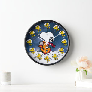 Horloge cacahuètes   Snoopy & Woodstock Together