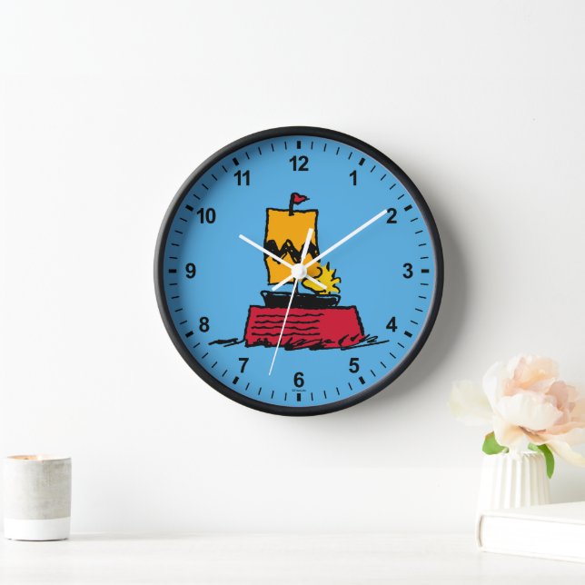Horloge cacahuètes | Woodstock Snoopy Plat Bateau à voile (Maison)