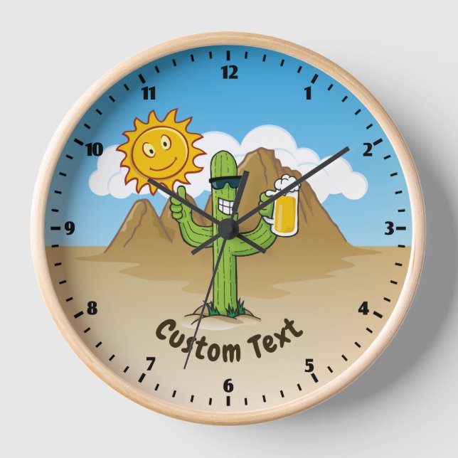 Horloge Cactus avec bière (Recto)