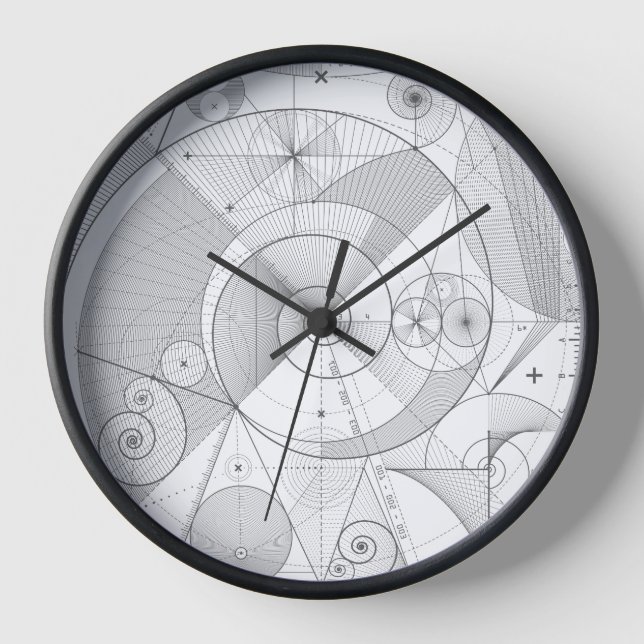 Horloge Cadeau De Rapport Spiral D'Or Pour La Classe Math (Recto)