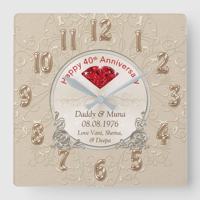 HORLOGE Cadeau du quarantième anniversaire du Mari (Recto)