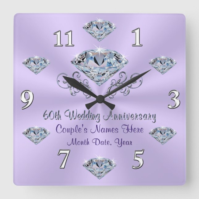 Horloge Cadeau Personnalisée Lilac Anniversaire Di (Recto)