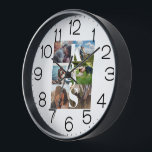 Horloge Cadeau photo Collage photo personnalisé des jeunes<br><div class="desc">Cadeau photo Collage photo personnalisé des jeunes mariés</div>