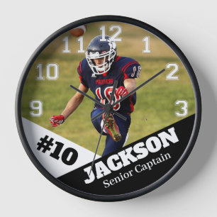 Horloge Cadeau photo personnalisé joueur de football ou en
