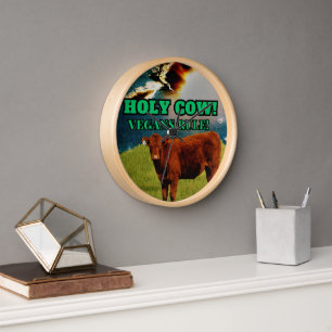 Horloge Cadeau végétal, cadeau de vaches amères ! Bovine D