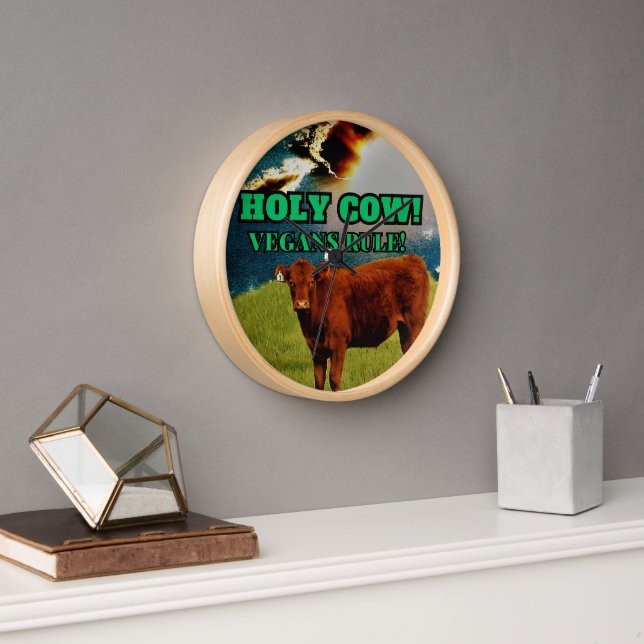 Horloge Cadeau végétal, cadeau de vaches amères ! Bovine D (Bureau)
