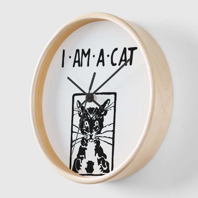 Horloge Cadeaux de chat noir (Angle)