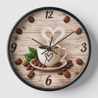 Horloge Cadeaux pour amateurs de café - Design de café uni