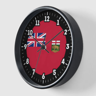 Horloge Cadran graphique du drapeau du Manitoba