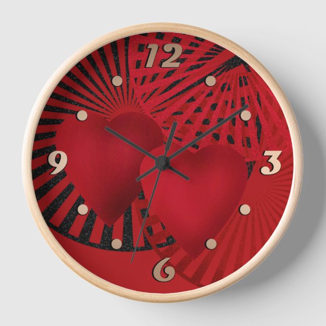 Horloge Cadran mural carré Amour Mariage (Recto)