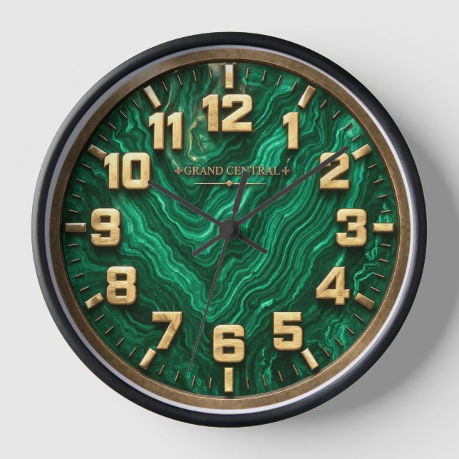 Horloge Cadran mural décoratif en malachite (Recto)